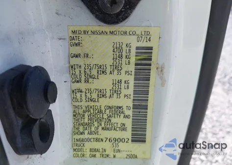 2014 Nissan Frontier S/Sv-I4 from USA, damaged, VIN 1N6BD0CT8EN769002